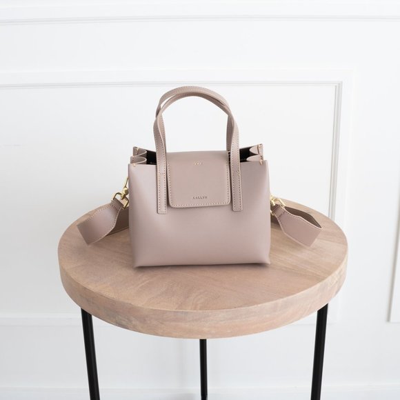 π Stella Mini Satchel Bag - Genuine Leather - Pale Rose - Picture 6 of 14
